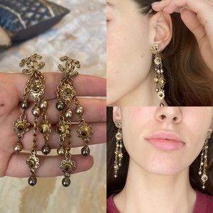 Gold-tone Chanel drop earrings